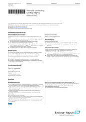 Endress+Hauser Cerabar PMP21 Beknopte Handleiding