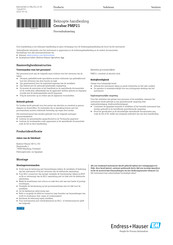 Endress+Hauser Cerabar PMP21 Beknopte Handleiding