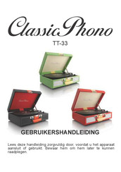 Classic Phono TT-33 Gebruikershandleiding