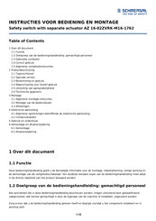 schmersal AZ 16-02ZVRK-M16-1762 Instructies