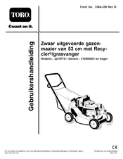 Toro Recycler 22187TE Gebruikershandleiding