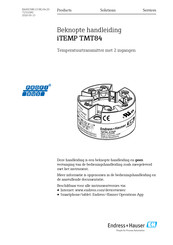 Endress+Hauser iTEMP TMT84 Beknopte Handleiding