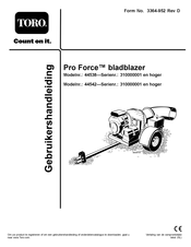 Toro Pro Force 44542 Gebruikershandleiding