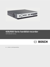 Bosch 630 Series Installatie- En Bedieningshandleiding