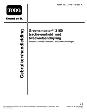 Toro Greensmaster 3150 Gebruikershandleiding
