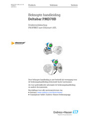 Endress+Hauser Deltabar PMD78B Beknopte Handleiding