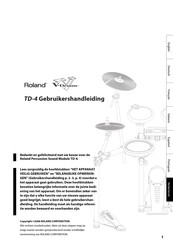 Roland V-Drums TD-4 Gebruikershandleiding