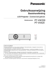 Panasonic PT-VW350 Gebruiksaanwijzing