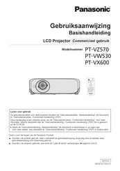 Panasonic PT-VZ570 Gebruiksaanwijzing