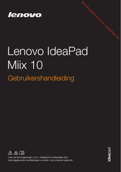 Lenovo IdeaPad Miix 10 Gebruikershandleiding