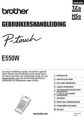 Brother P-touch E550W Gebruikershandleiding