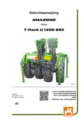 Amazone T-Pack U 1450-880 Gebruiksaanwijzing