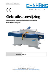 PANHANS 546/100 Gebruiksaanwijzing