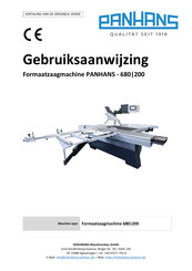 PANHANS 680/200 Gebruiksaanwijzing