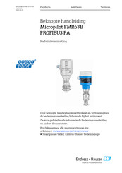 Endress+Hauser Micropilot FMR63B PROFIBUS PA Beknopte Handleiding