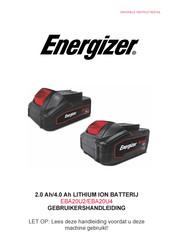 Energizer EBA20U2 Gebruikershandleiding