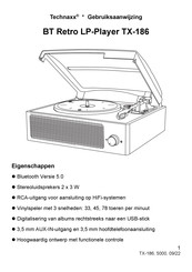 Technaxx BT Retro LP-Player TX-186 Gebruiksaanwijzing