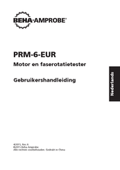 Beha-Amprobe PRM-6-EUR Gebruikershandleiding