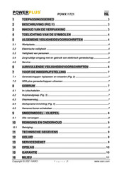 Powerplus POWX11721 Gebruiksaanwijzing