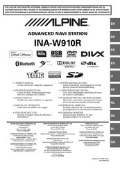 Alpine ADVANCED NAVI STATION INA-W910R Gebruikershandleiding