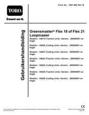 Toro Greensmaster Flex 18 Gebruikershandleiding