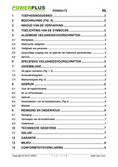 Powerplus POW63172 Gebruiksaanwijzing