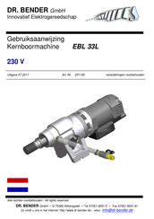 DR. BENDER EBL 33L Gebruiksaanwijzing