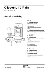 FMT Swiss AG Oliepomp 10 l/min Gebruiksaanwijzing