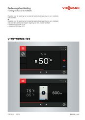 Viessmann VITOTRONIC 100 Bedieningshandleiding
