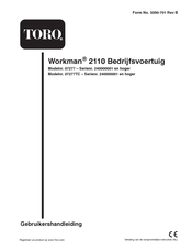 Toro Workman 2110 Gebruikershandleiding