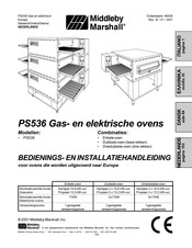 Middleby Marshall PS536 Bedienings- En Installatiehandleiding