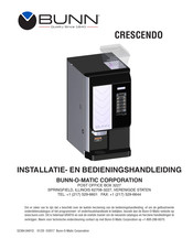 Bunn CRESCENDO Installatie- En Bedieningshandleiding