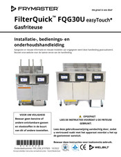 Frymaster FilterQuick FQG30U easyTouch Installatie-, Bedienings- En Onderhoudshandleiding