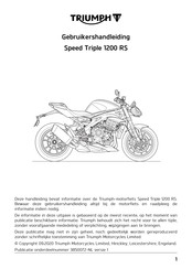 Triumph Speed Triple 1200 RS 2020 Gebruikershandleiding