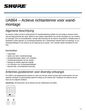 Shure UA864 Gebruiksaanwijzing