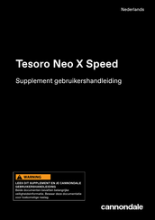 Cannondale Tesoro Neo X Speed Gebruikershandleiding