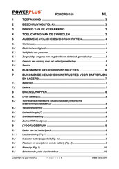 Powerplus POWDP20150 Gebruiksaanwijzing