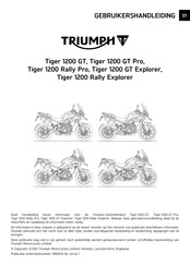 Triumph Tiger 1200 Rally Pro 2021 Gebruikershandleiding