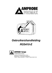 Amprobe PROMAX RG5410-E Gebruikershandleiding