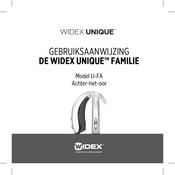 Widex UNIQUE U-FA Series Gebruiksaanwijzing