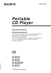 Sony D-EG3 Gebruiksaanwijzing