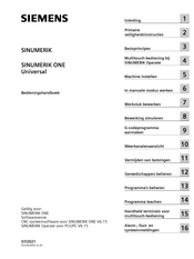 Siemens SINUMERIK ONE Bedieningshandboek