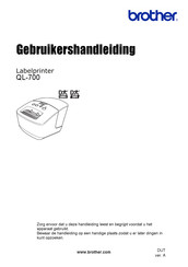 Brother QL-700 Gebruikershandleiding