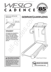 Weslo Cadence 85 Gebruiksaanwijzing