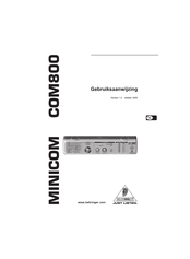 Behringer MINICOM COM800 Gebruiksaanwijzing