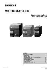 Siemens MICROMASTER MM150 Handleiding