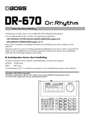 Boss DR-670 Dr. Rhythm Gebruikershandleiding