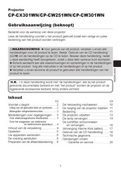 Hitachi CP-CW301WN Gebruiksaanwijzing