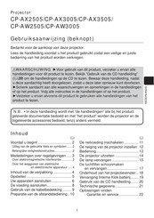 Hitachi CP-AW2505 Gebruiksaanwijzing