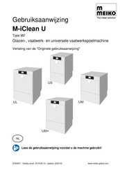 Meiko M-iClean U Series Gebruiksaanwijzing